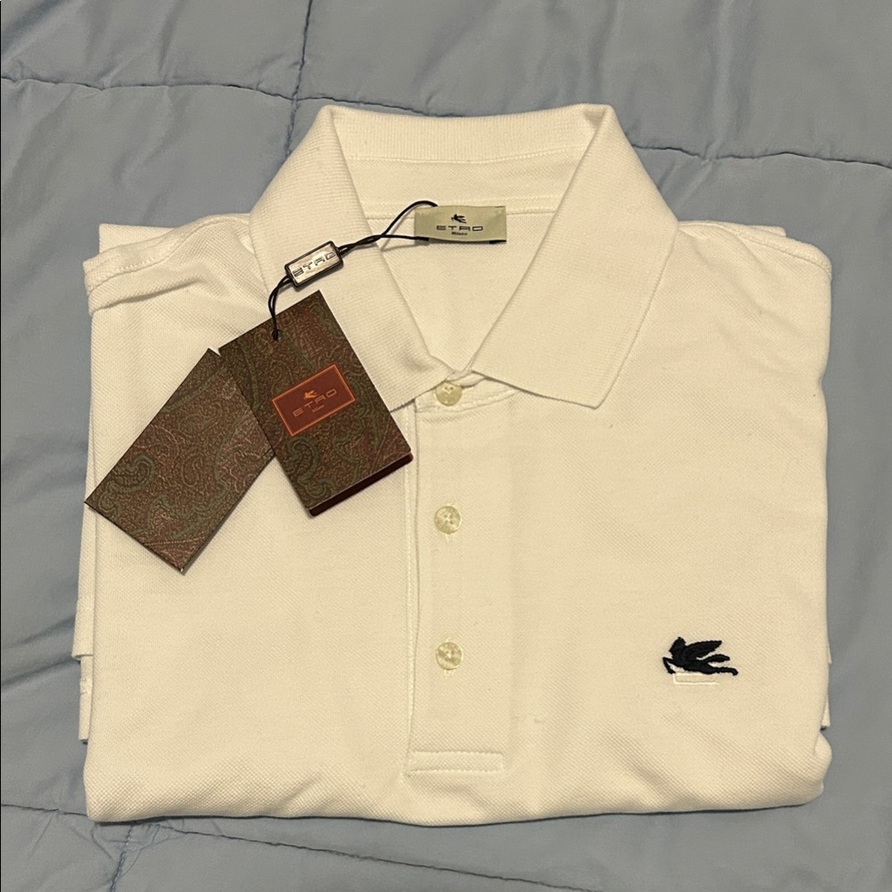 Etro Roma Men's White Polo Shirt